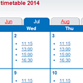 Screenshot from the online timetable.