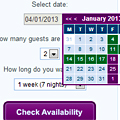 Booking system for a holiday park.