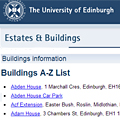 Database-driven list of 700+ University of Edinburgh buildings.