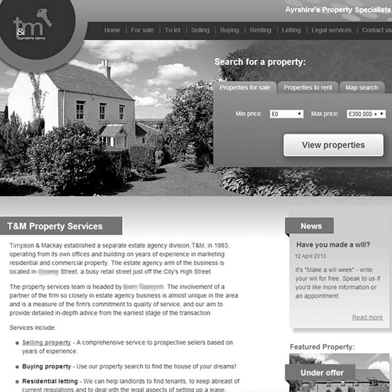 Estate Agent website redesign