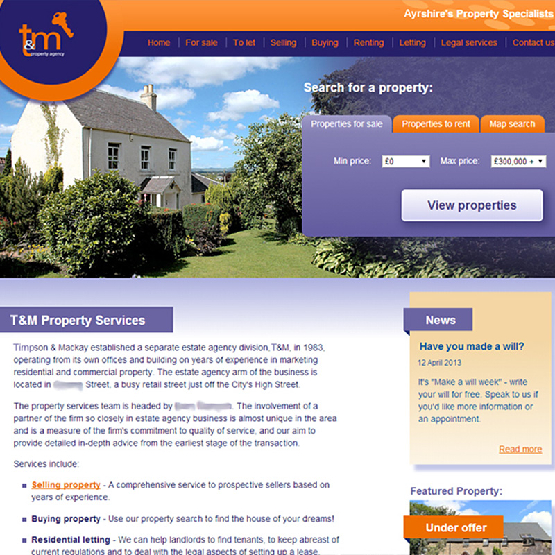 Estate Agent website redesign